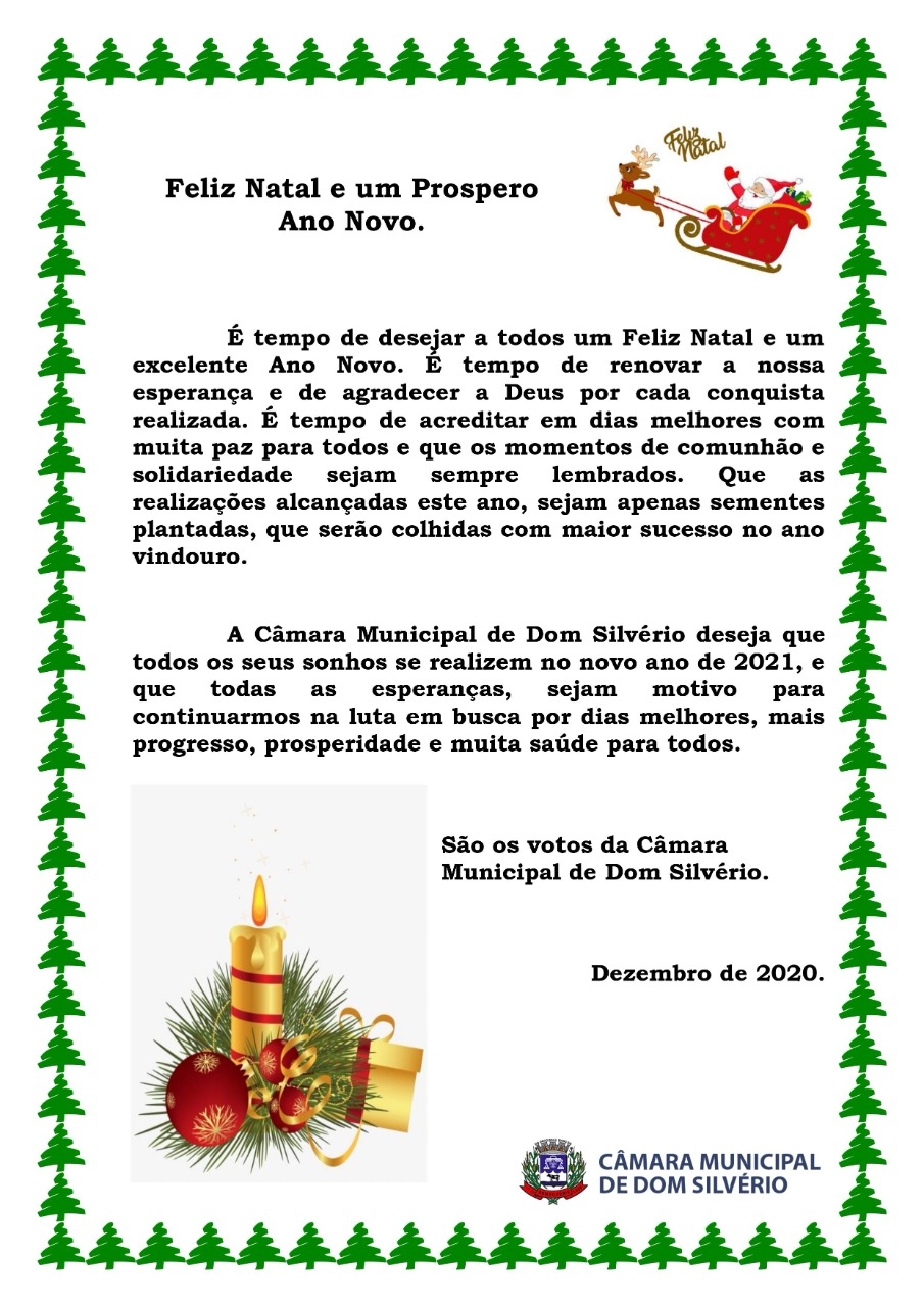 FELIZ NATAL E UM PRÓSPERO ANO NOVO! – CÂMARA MUNICIPAL DE MONTANHA